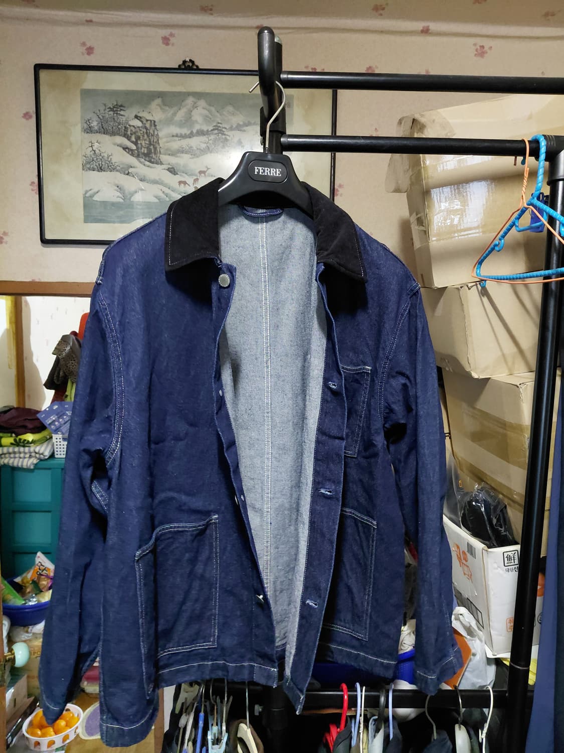 [GU]데님 초어 자켓 XL(105~110)사이즈 상품이미지3