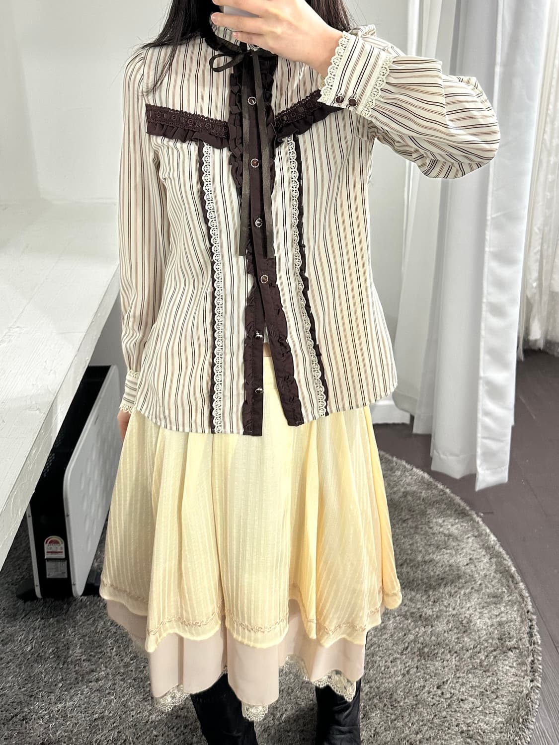 axes femme lace detail skirt 상품이미지3