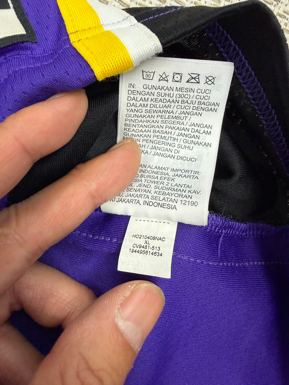 정품) 나이키 조던 LA 레이커스 르브론 제임스 유니폼 져지 XL 상품이미지8