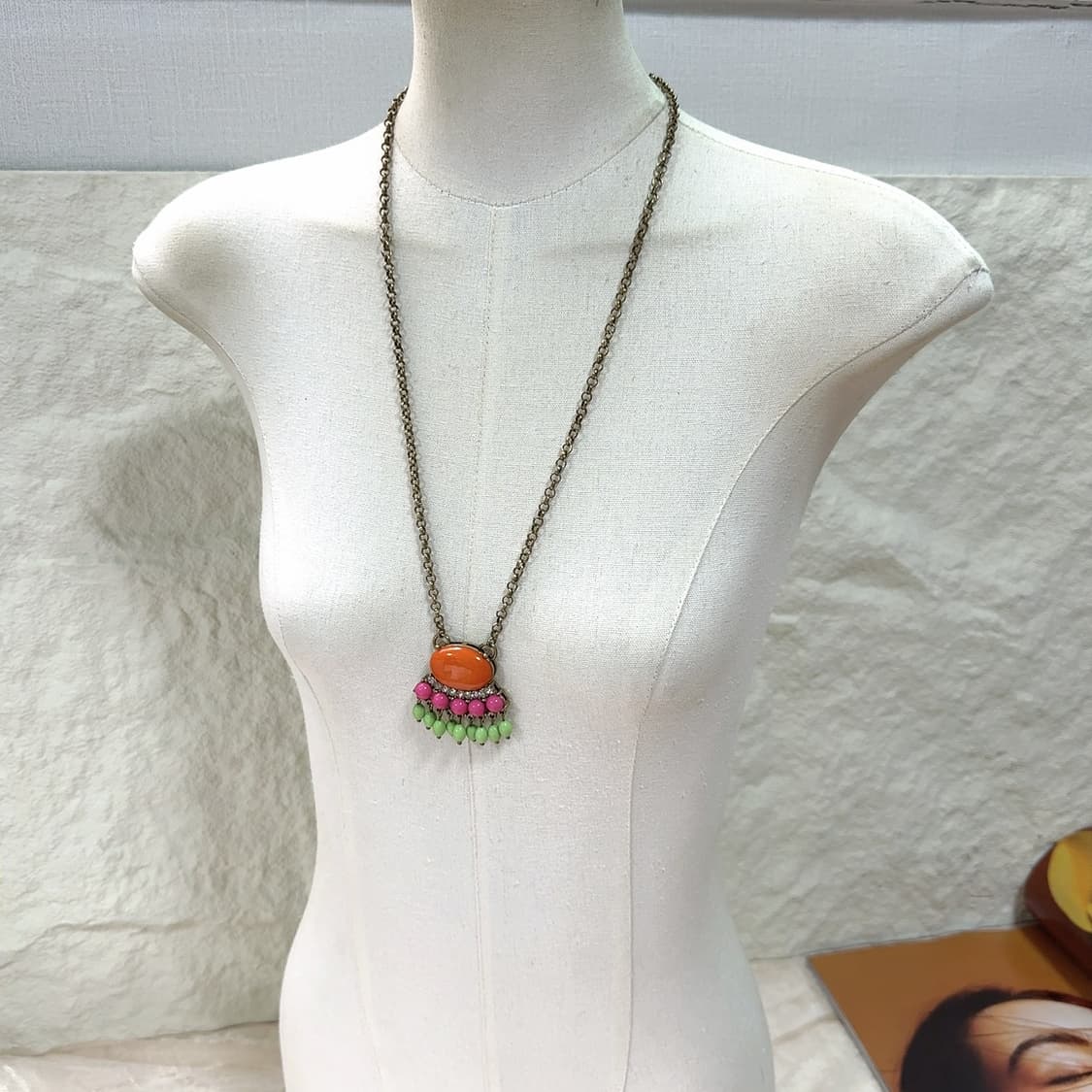 빈티지 미국 항동체인 에스닉 오리엔탈 태슬 목걸이 상품이미지1