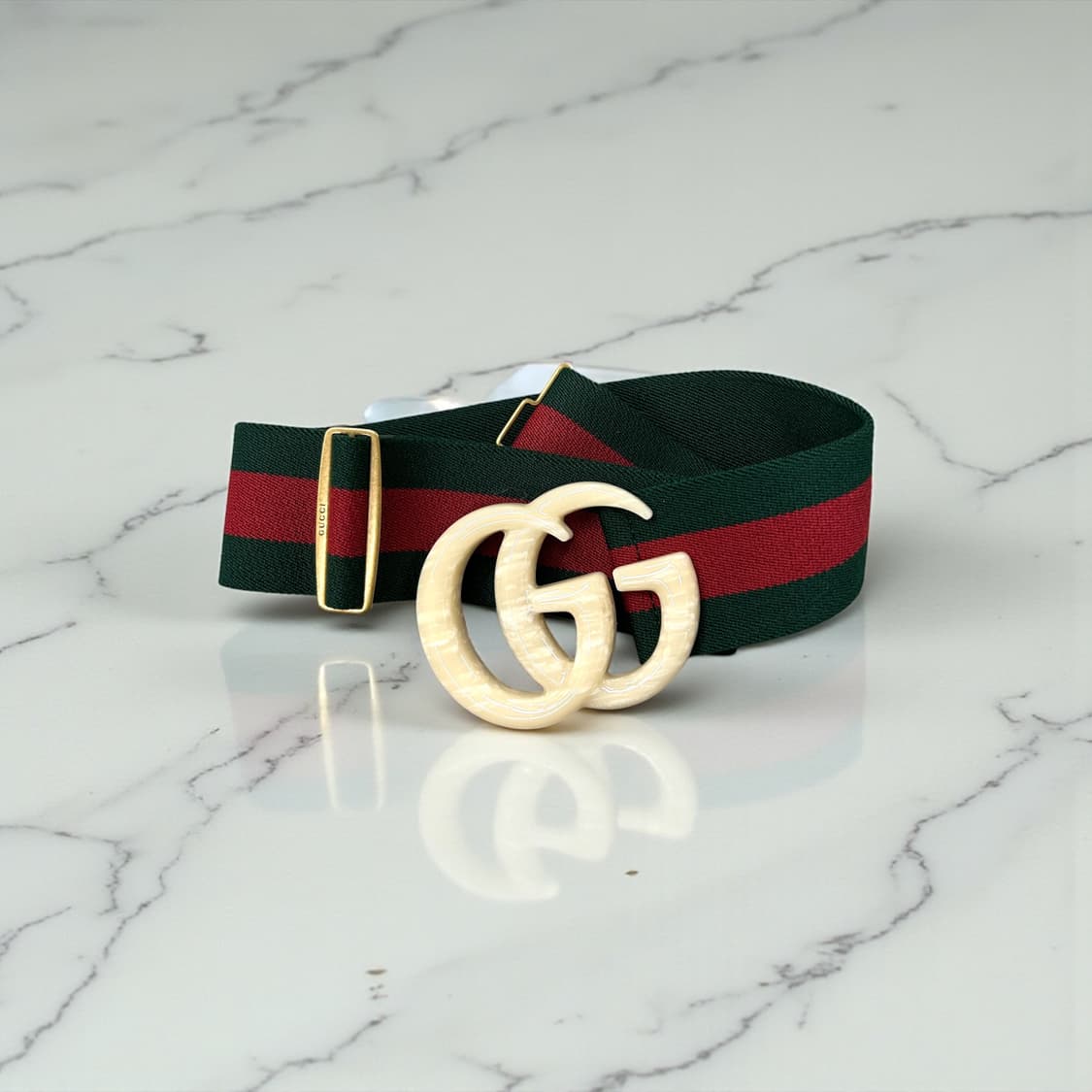 구찌 엘라스틱 웹 마블 GG버클 벨트 상품이미지8