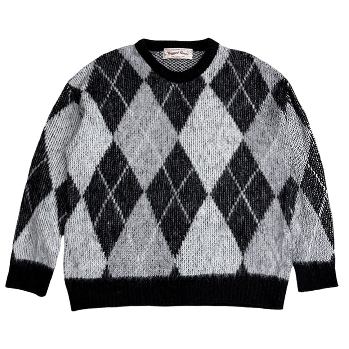 RUGGED HOUSE 브람스 아가일 헤어리 울 니트 그레이 1 상품이미지1