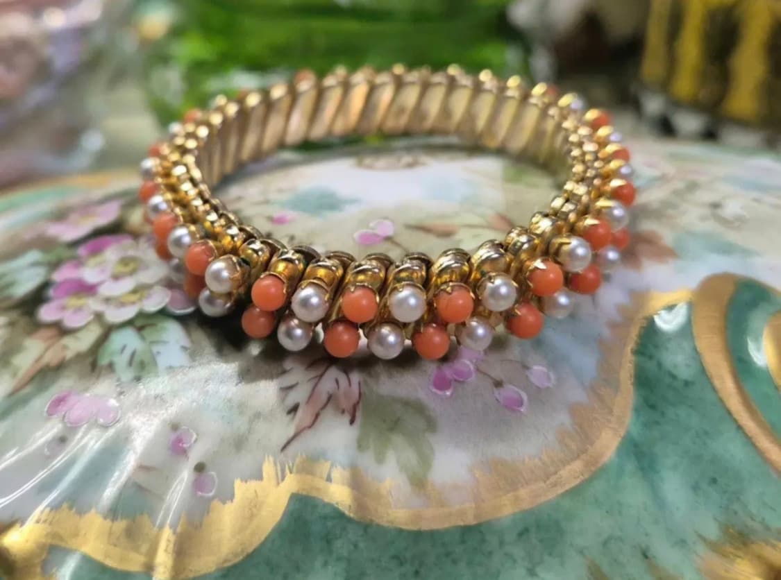 vintage )1960s 스트레치모조산호팔찌 상품이미지1