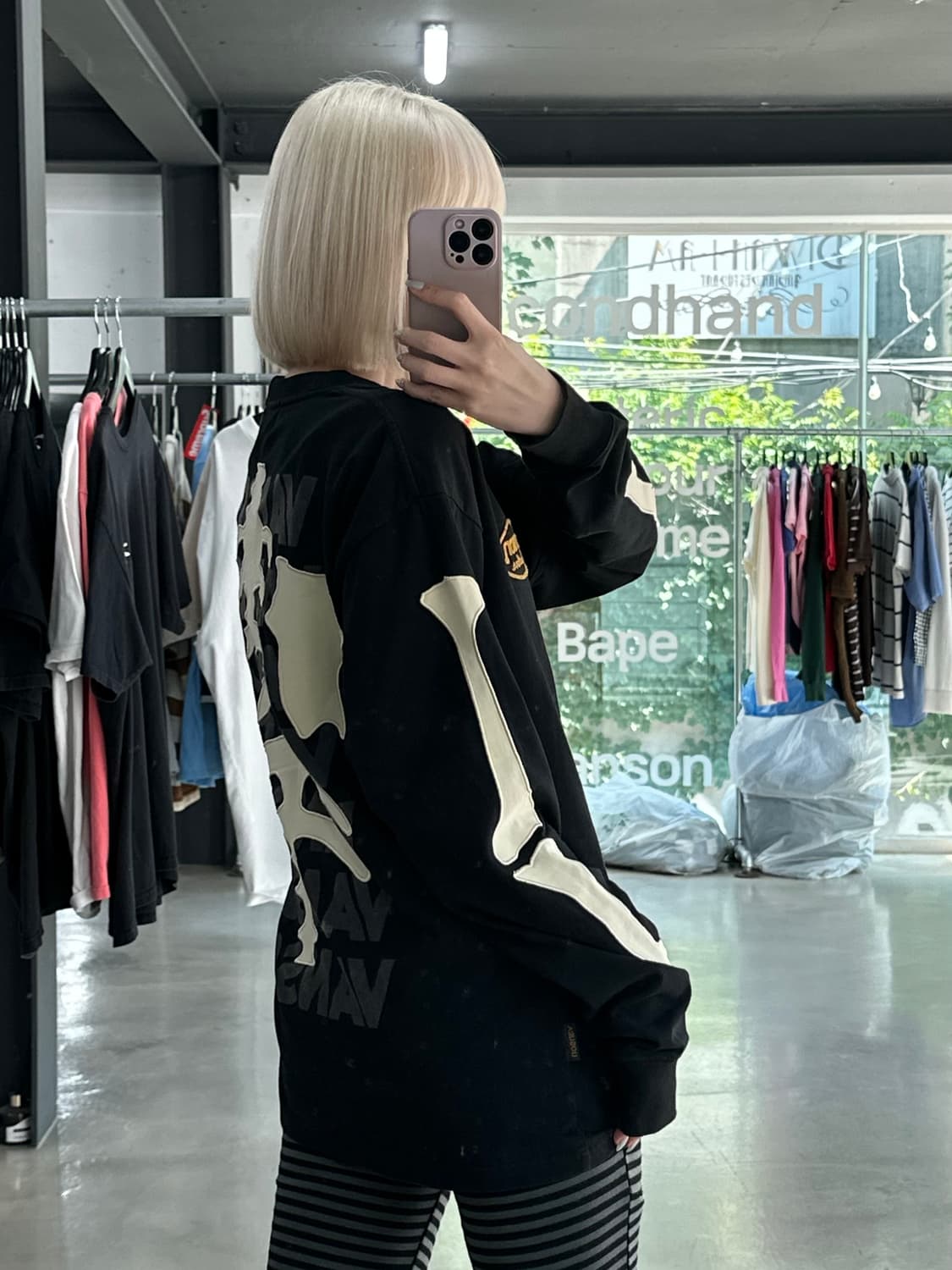벤슨 본 패치 롱슬리브 블랙 긴팔 티셔츠  상품이미지2