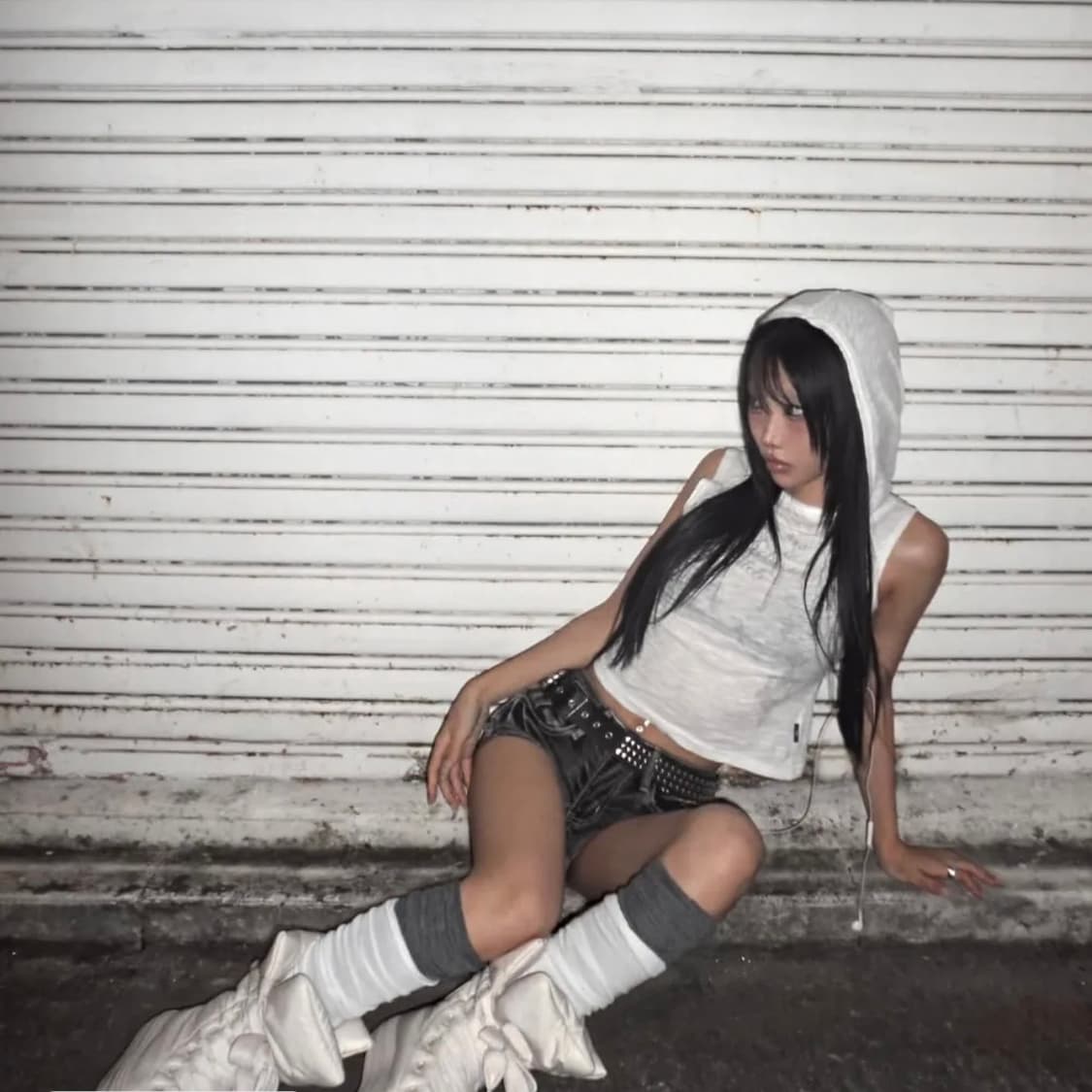 길라아카이브 타투 그래픽 데님 숏츠 그레이 M 상품이미지4