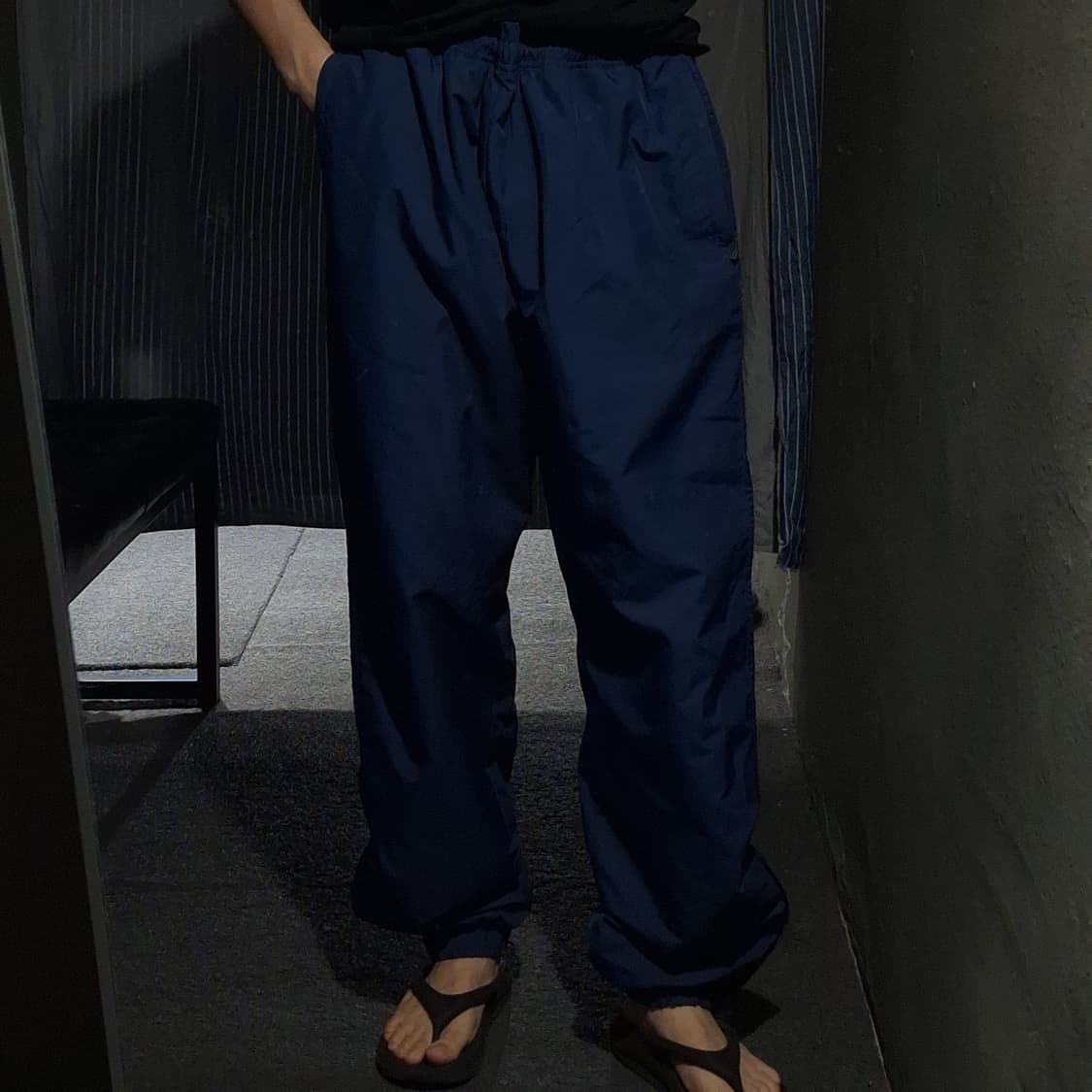 아디다스 90s 딥블루 로고 삼선 오픈햄 올드스쿨 밴딩 조거팬츠 트랙팬츠 상품이미지2