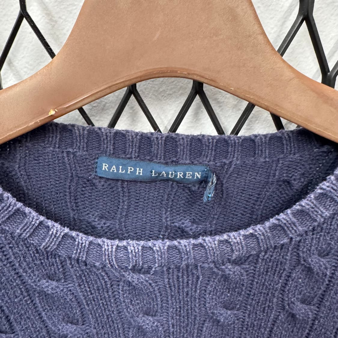 폴로 랄프로렌 케이블 니트 화이트 포니 포인트 네이비 상품이미지6