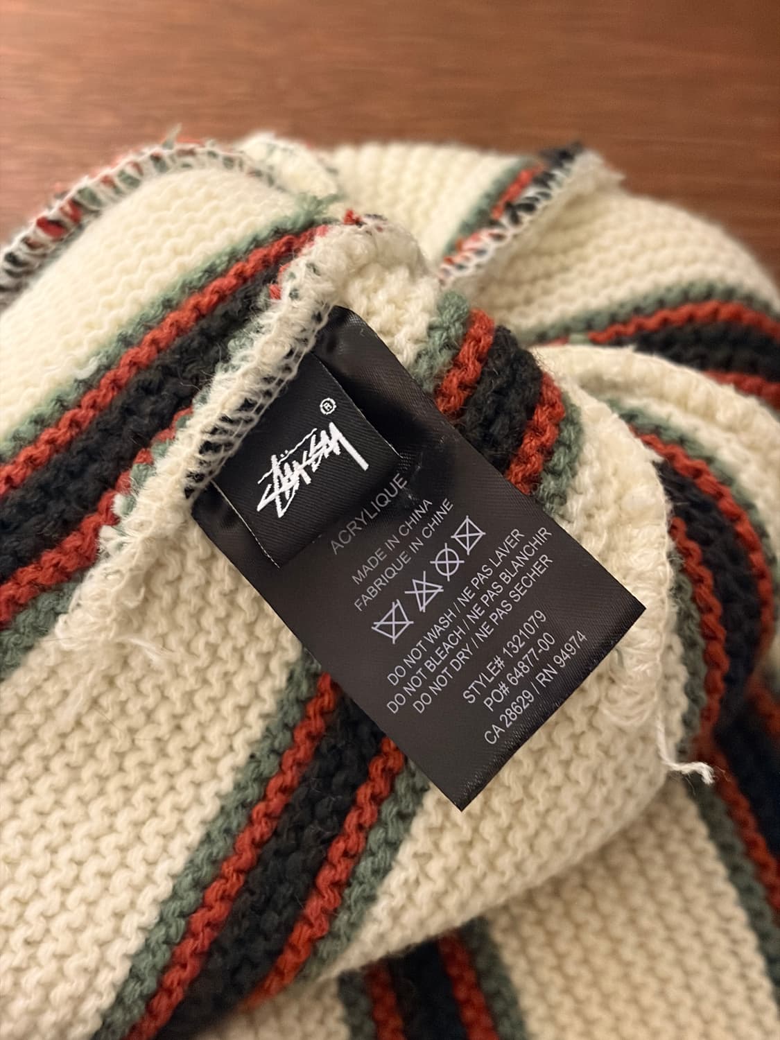 스투시 Stussy 스트라이프 폼 비니 에크루 방울비니 상품이미지4