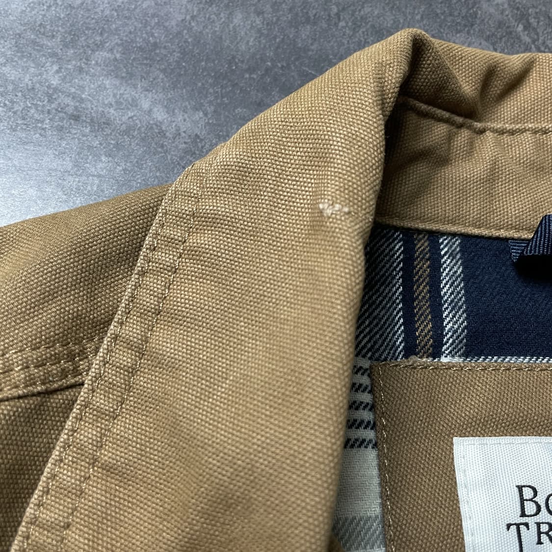 BOSTON TRADERS 빈티지 카멜 체크라이닝 코튼 자켓 A00340 상품이미지8