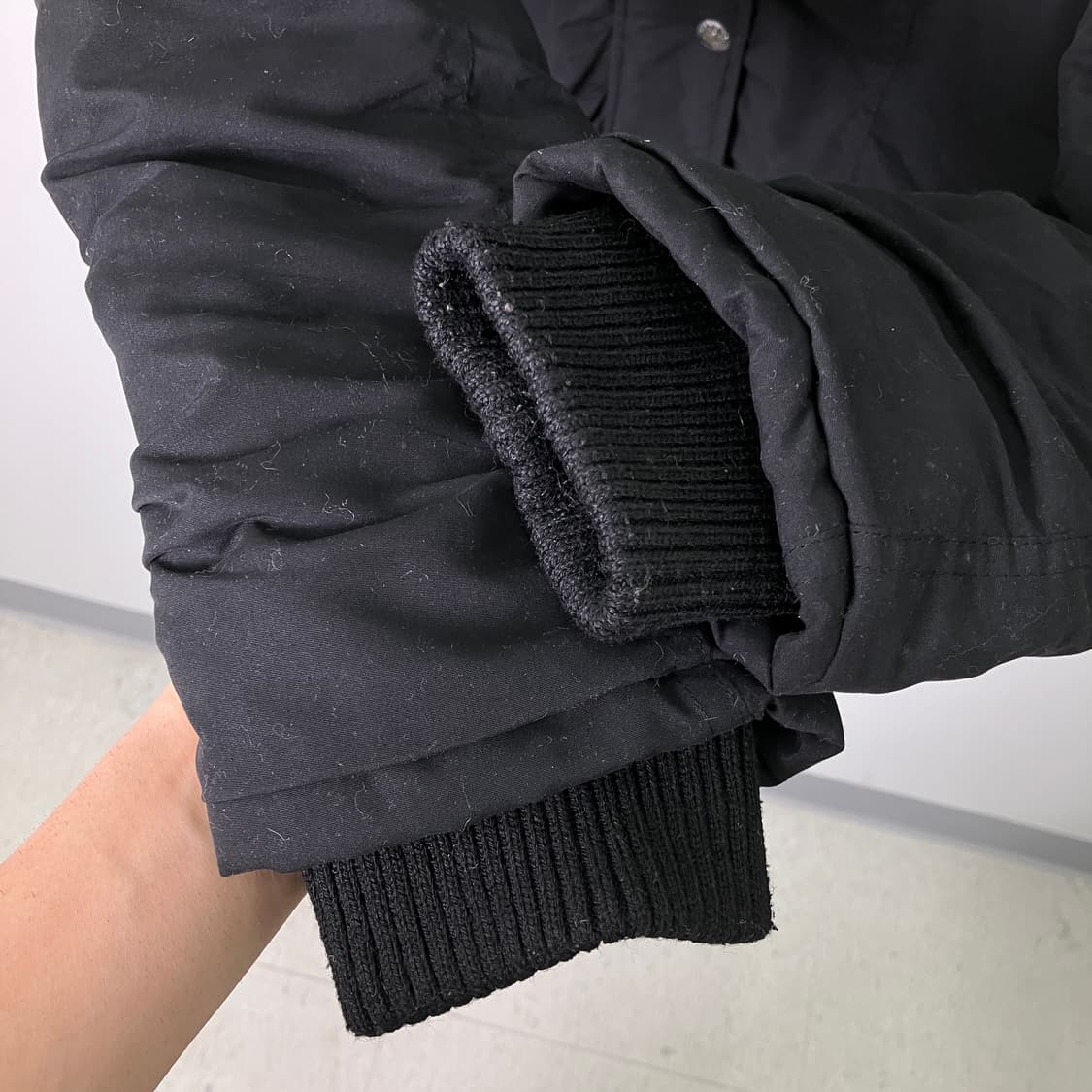 JPN VTG 빈티지 블랙 퍼 후드 롱 야상 점퍼 M 상품이미지9