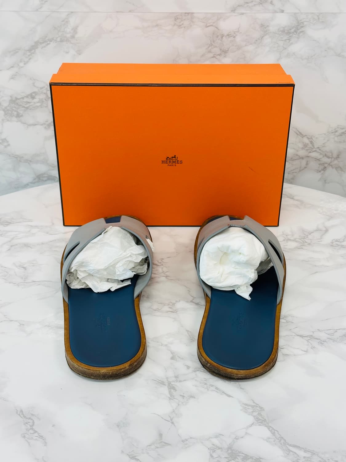 (41.5) 에르메스 이즈미르 블랑 드 파리 블루 상품이미지3