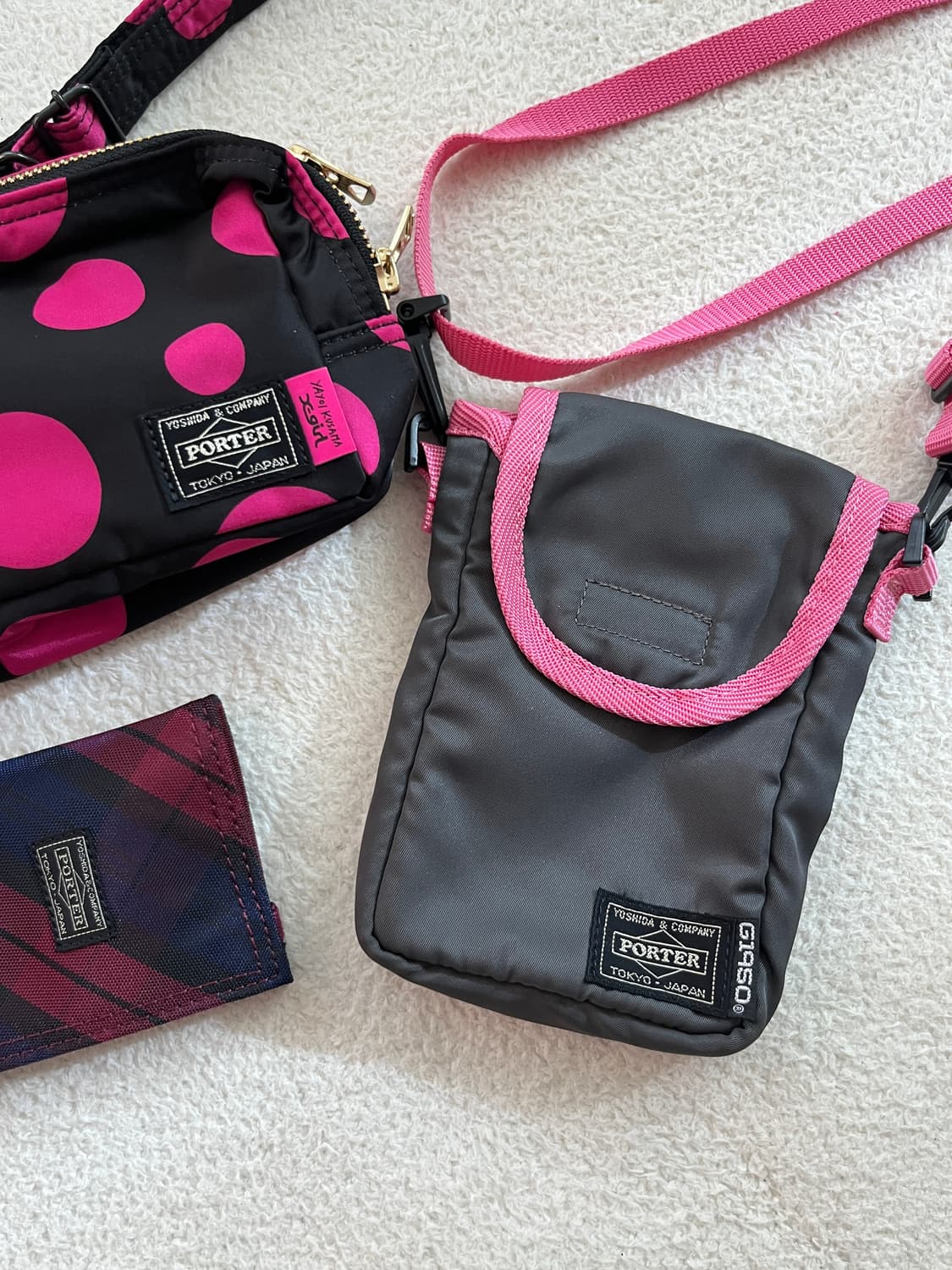 포터 스트랩 카드지갑 버건디 상품이미지8