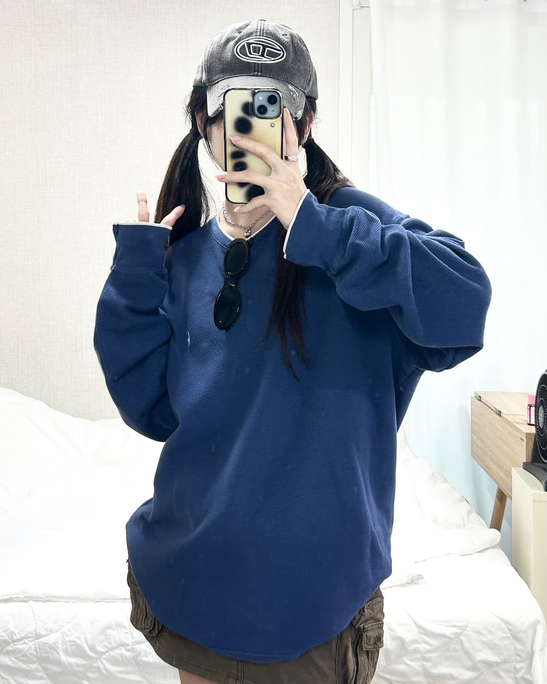 폴로 화이트포니 딥그린 와플 롱슬리브 상품이미지5