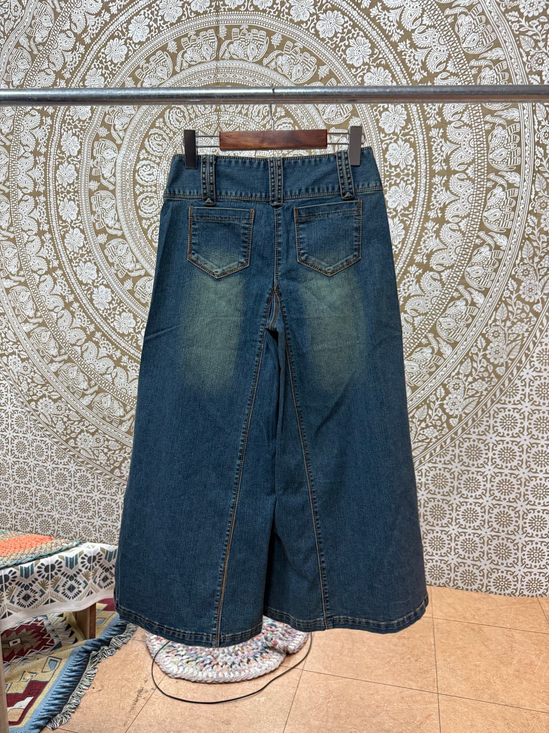 빈티지 여성 더블버튼 7부 데님팬츠 (Z1133) 상품이미지5