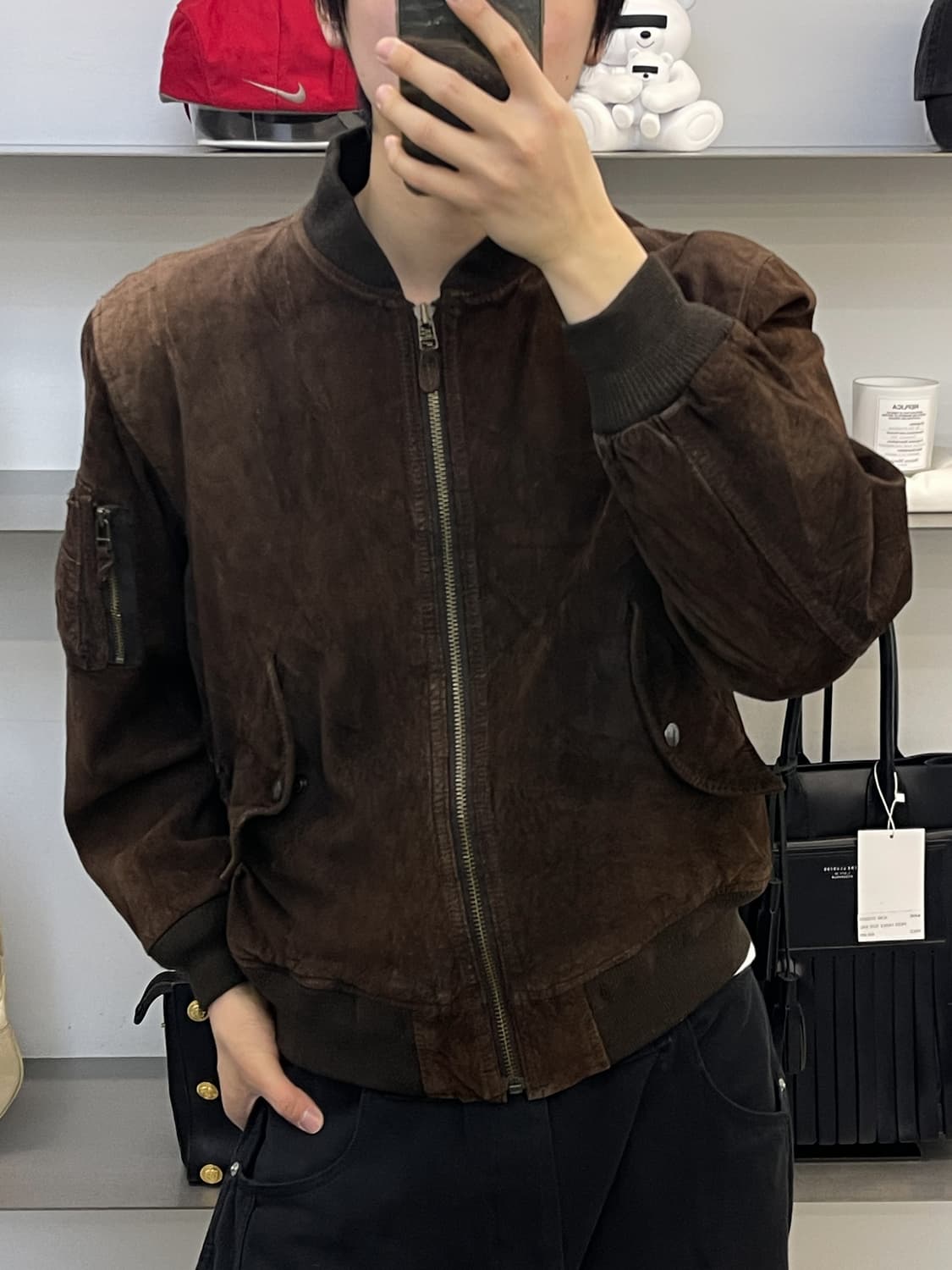 One Quarter 90s 스웨이드 레더 봄버 자켓 상품이미지2