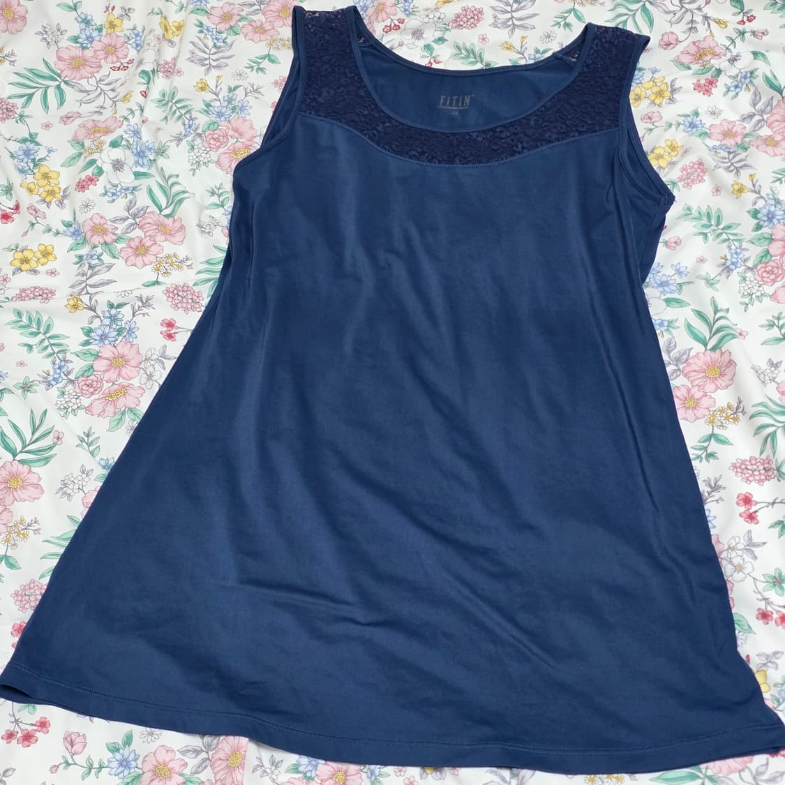 **서비스) 네이비 레이스 슬리브리스 민소매 속 슬립원피스 상품이미지1