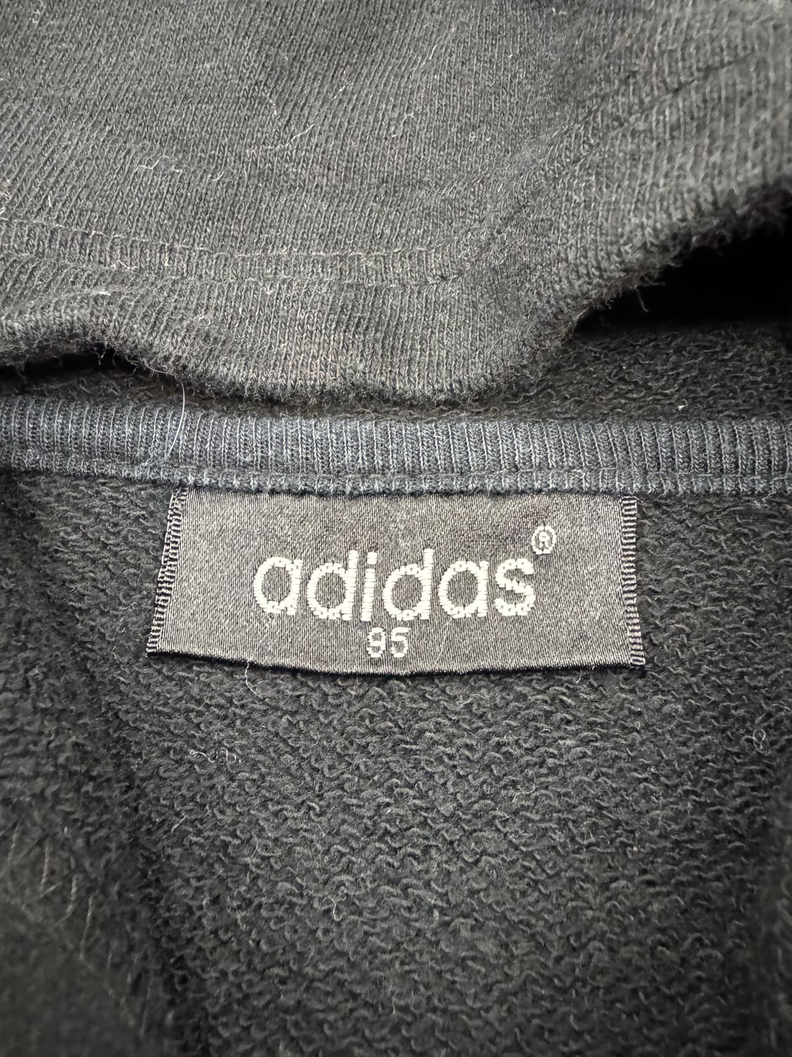 95)아디다스 빈티지 로고 블랙 후디 상품이미지3