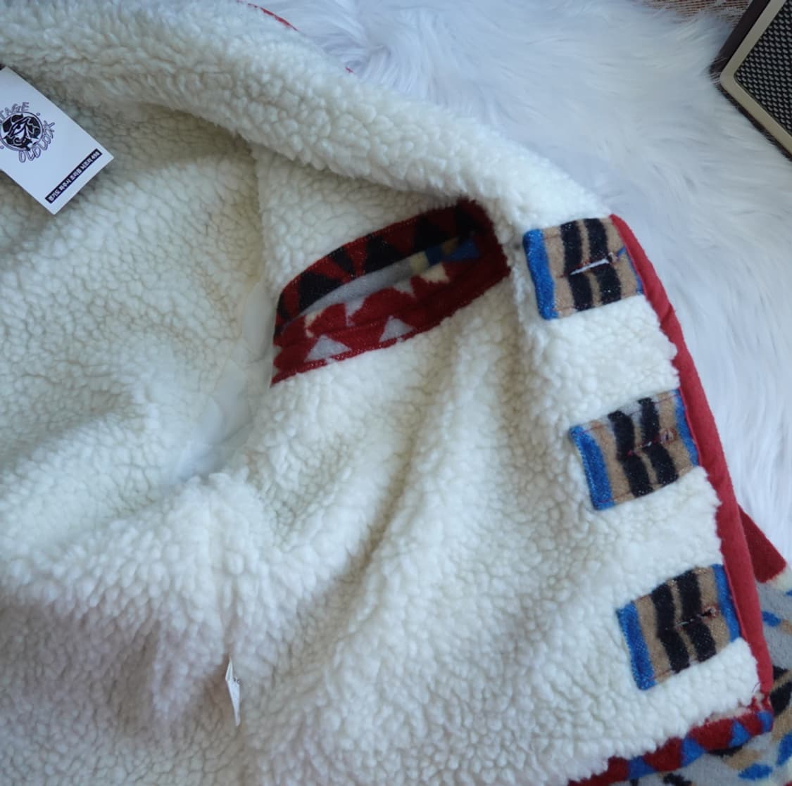 90s 일본 빈티지 아즈텍 플리스 보아 자켓 1842 상품이미지6