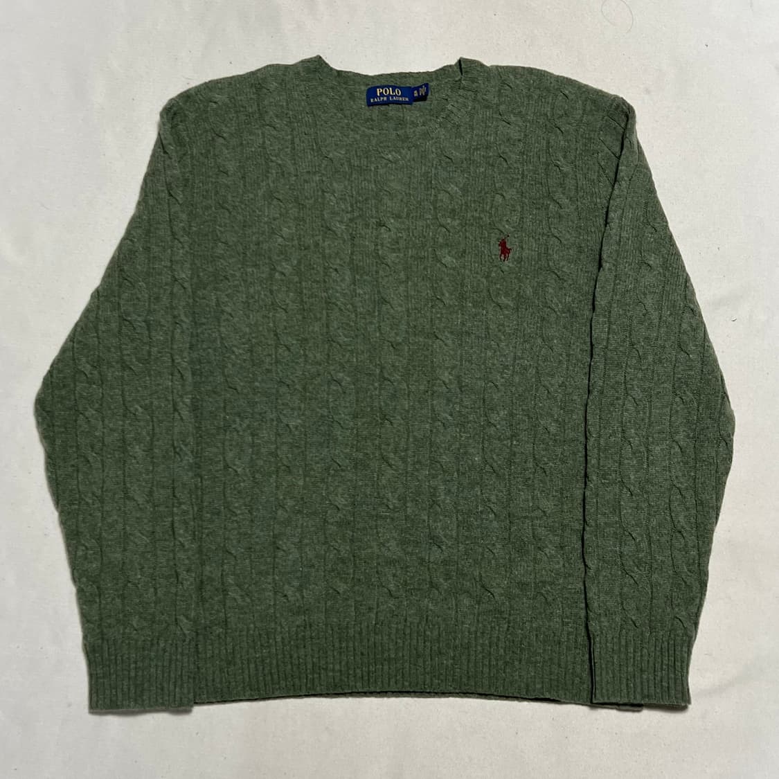 XL 폴로랄프로렌 메리노 울 그린 케이블 니트 상품이미지2