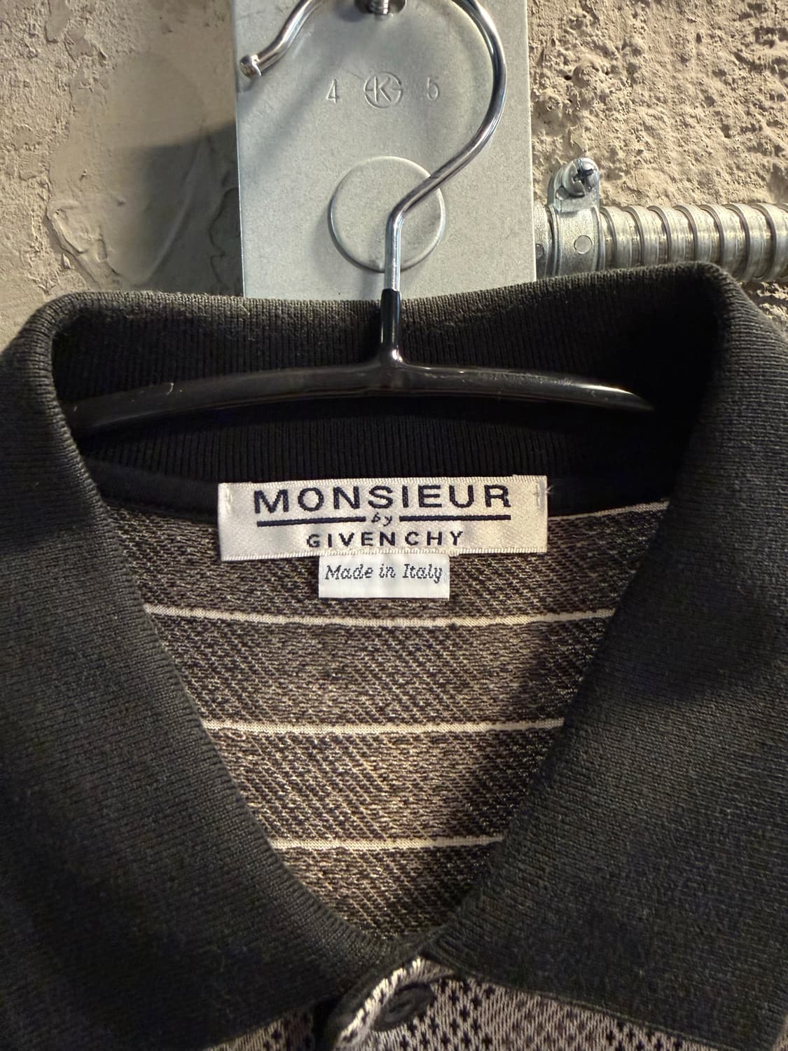 L 지방시 이태리 GIVENCHY MONSIEUR 패턴 폴로 셔츠 그레이 상품이미지5