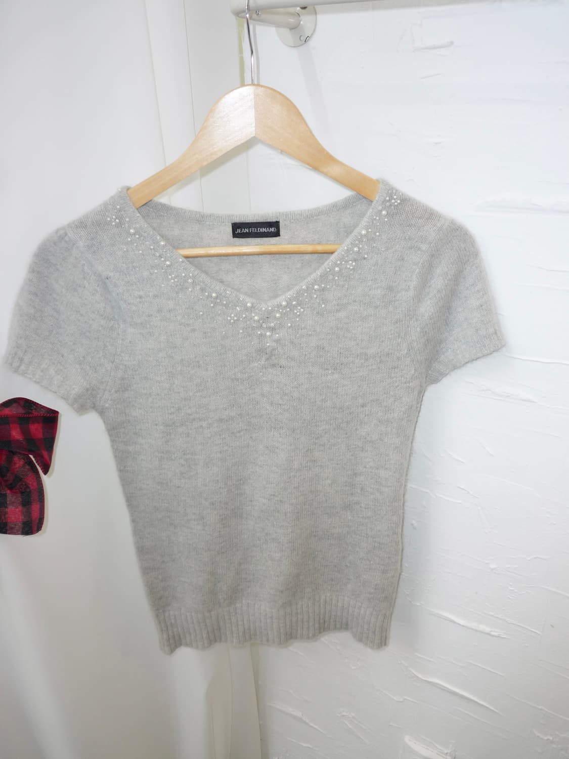grey beads knit top 상품이미지4