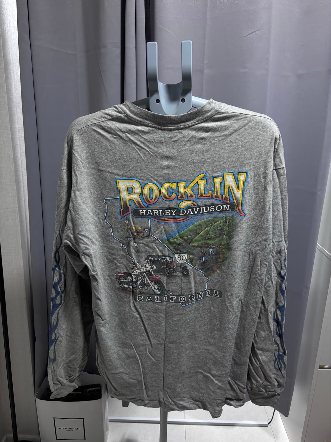 [XL]90s 할리데이비슨 블루 플레임 롱슬리브 상품이미지2