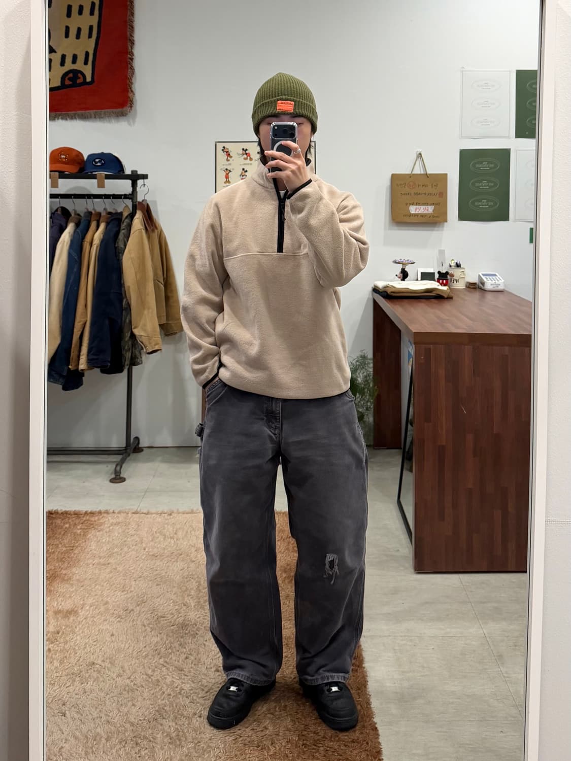 90s Uniqlo 올드 유니클로 플리스 신칠라 하프 집업 상품이미지2