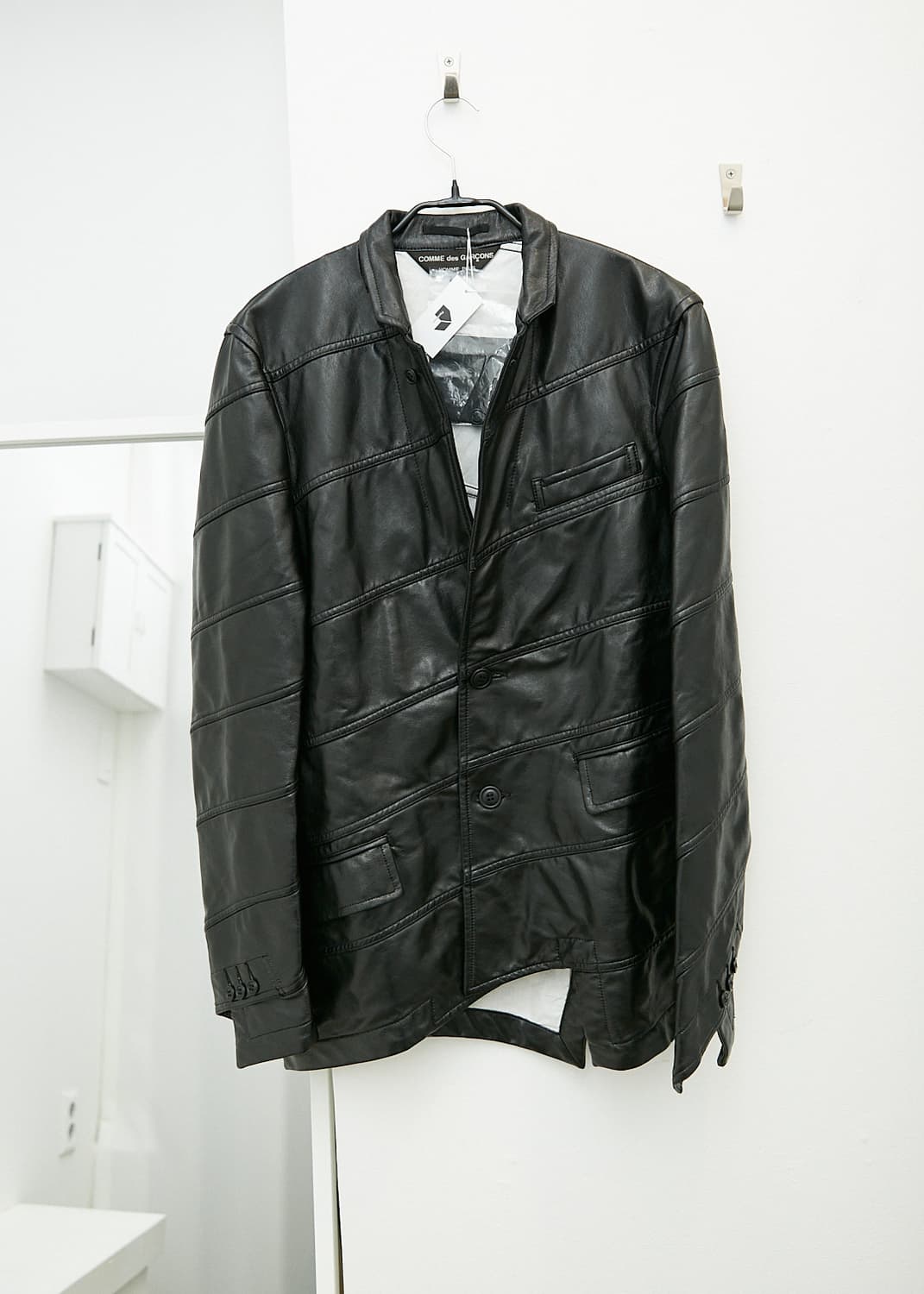 Asymmetric Faux Leather Blazer 상품이미지1
