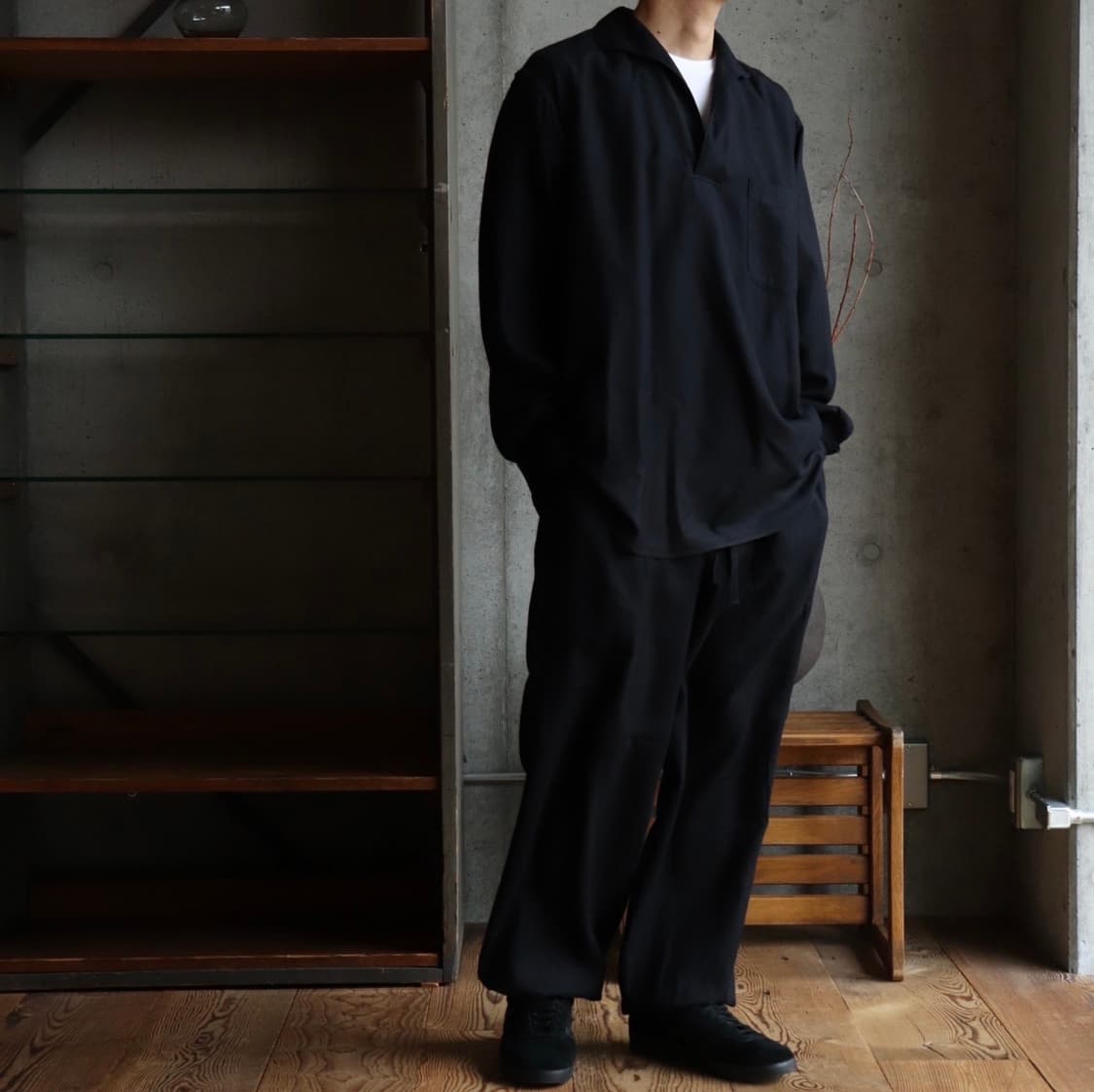 [2] 코모리 실크넬 셔츠 셋업 상품이미지1