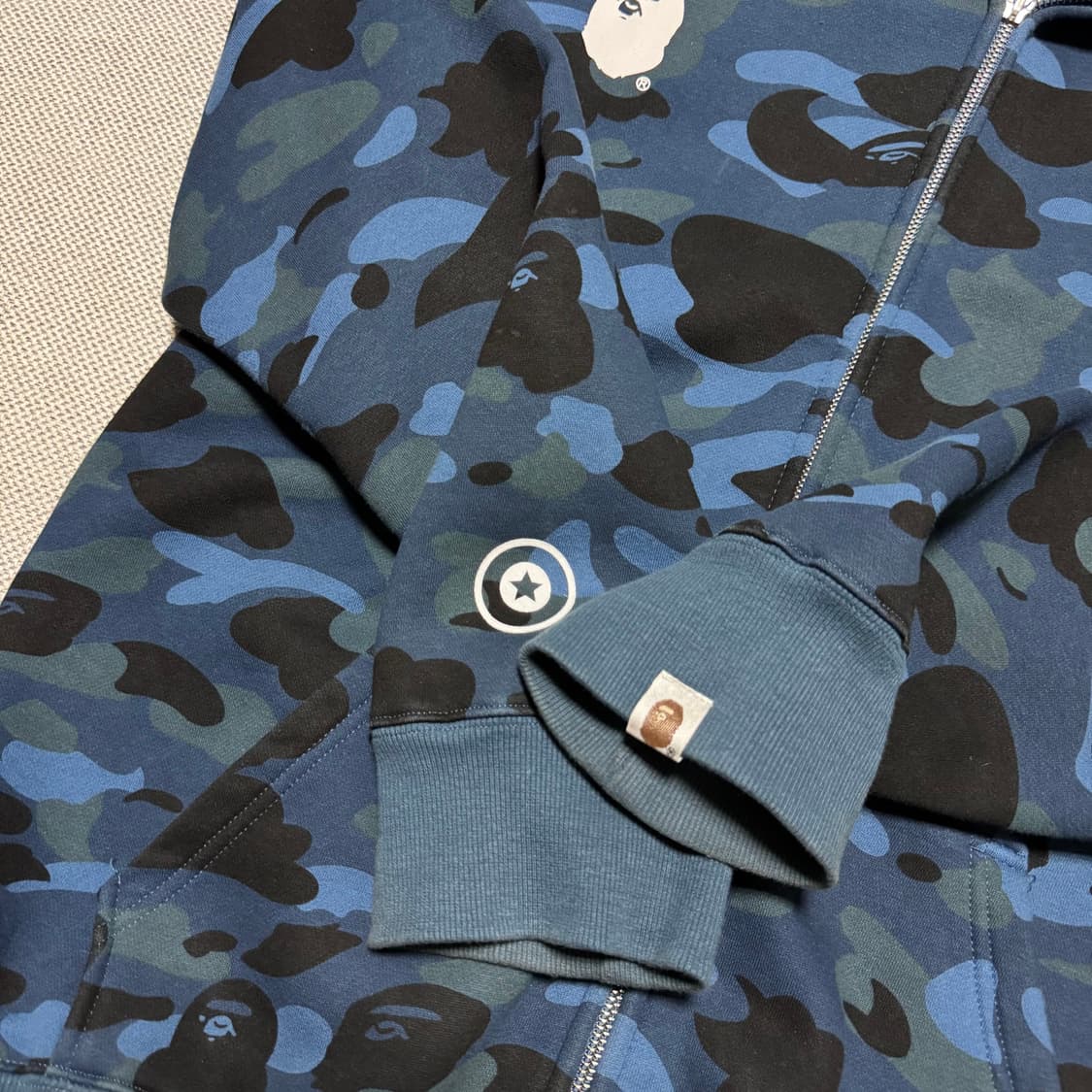 BAPE x 파리생제르망 블루 카모 샤크 후드집업 상품이미지3