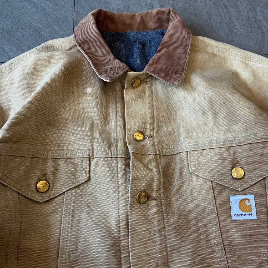 칼하트 정품 브라운 진 트러커 자켓 상품이미지5