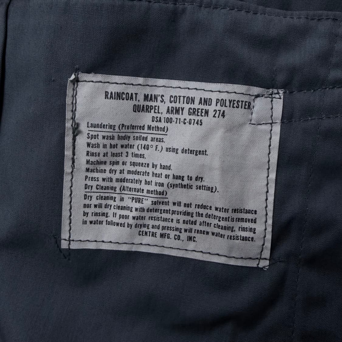 1971 US Army 미군 레인 트렌치 코트 상품이미지6