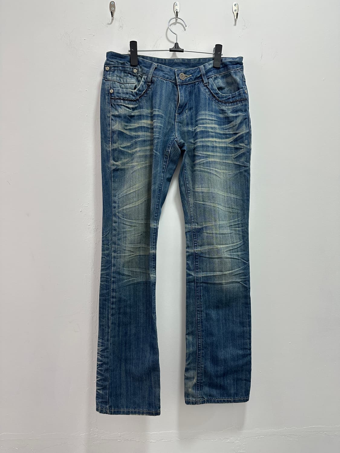 Vintage denim fade lines washing pants 상품이미지5