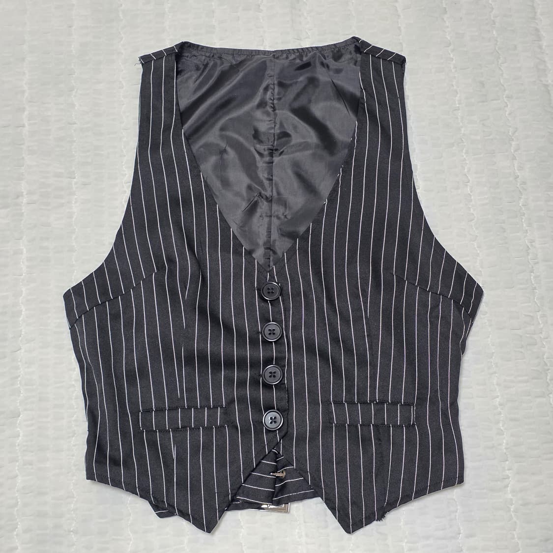 빈티지)블랙 스트라이프 나나깔st 오네갸루 고딕 등트임 정장베스트 조끼 상품이미지1