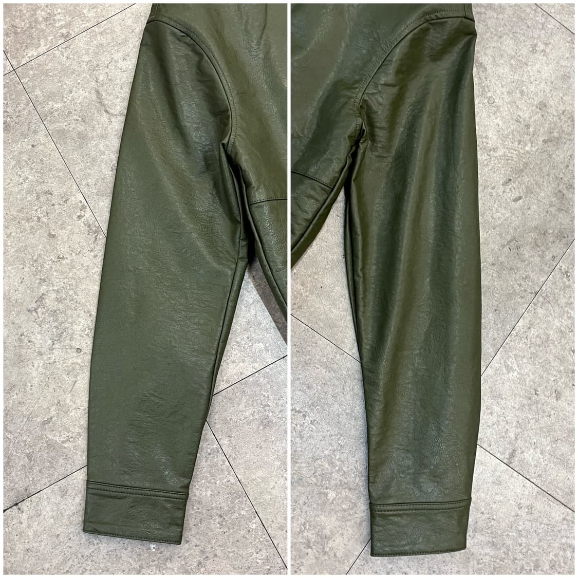 빈티지 레더 자켓 카키 95 #csz2649 상품이미지5