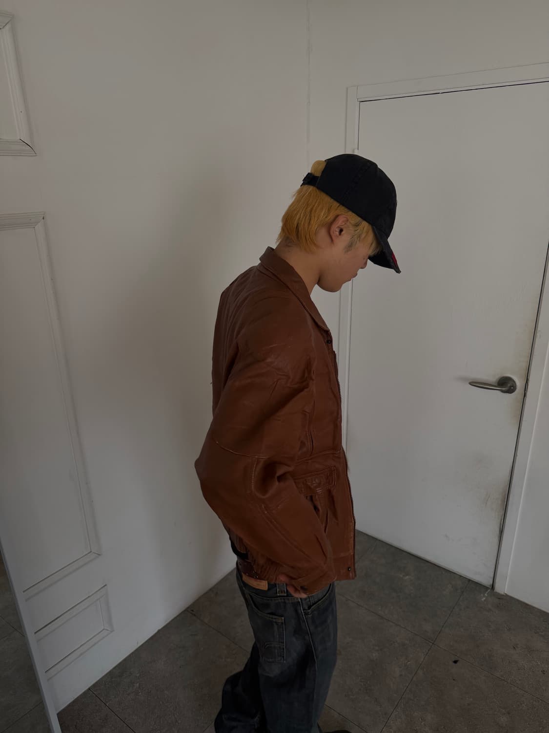 유틸리티 디테일 레더 블루종 자켓 상품이미지8