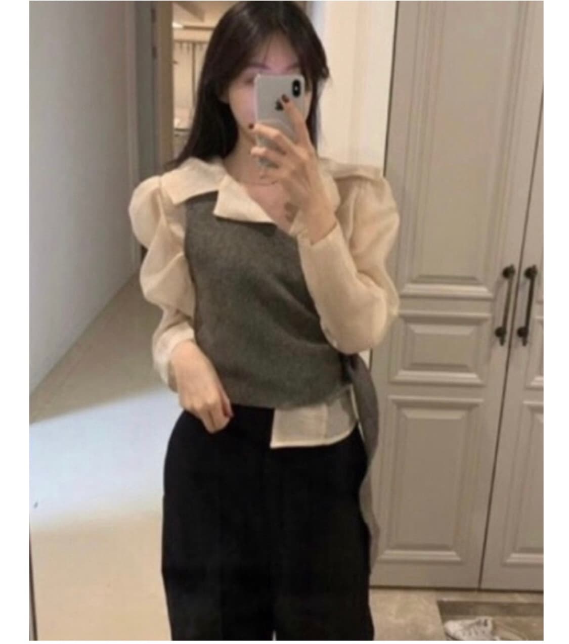 (새상품)르플레인 다혜 착용 자라 니트 조끼 베스트 블라우스  상품이미지1