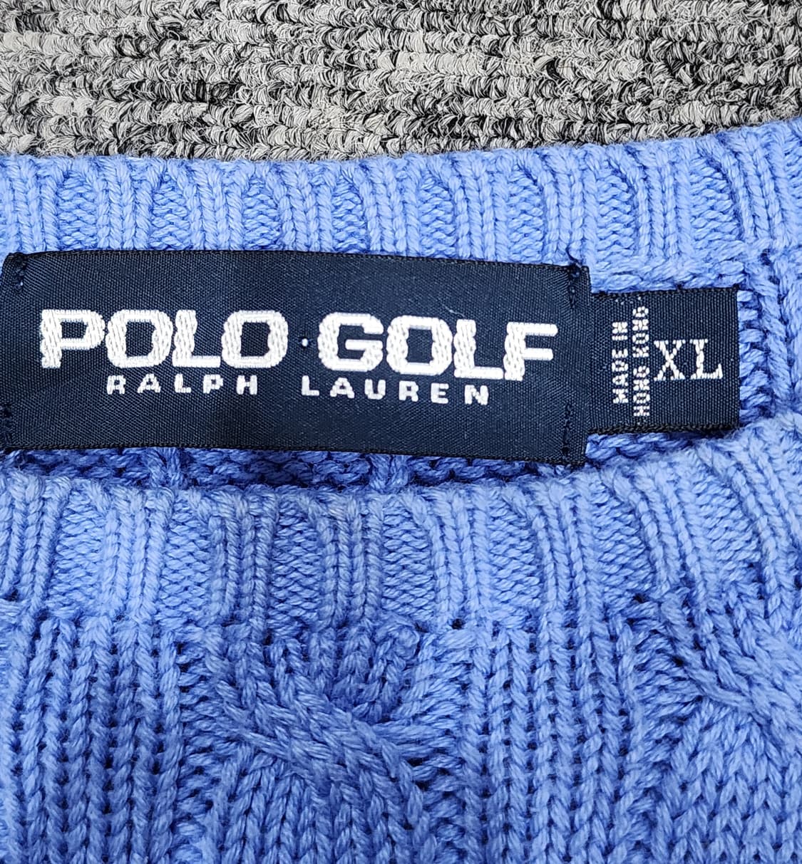 폴로 골프 폴로 랄프로렌 90s 크레스트 자수 케이블 니트 스웨터 XL 상품이미지8