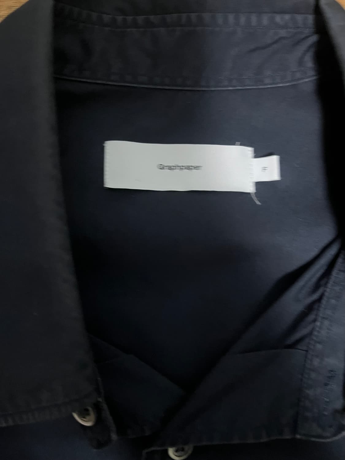 그라프페이퍼 Graphpaper 남색 반팔 셔츠 상품이미지2