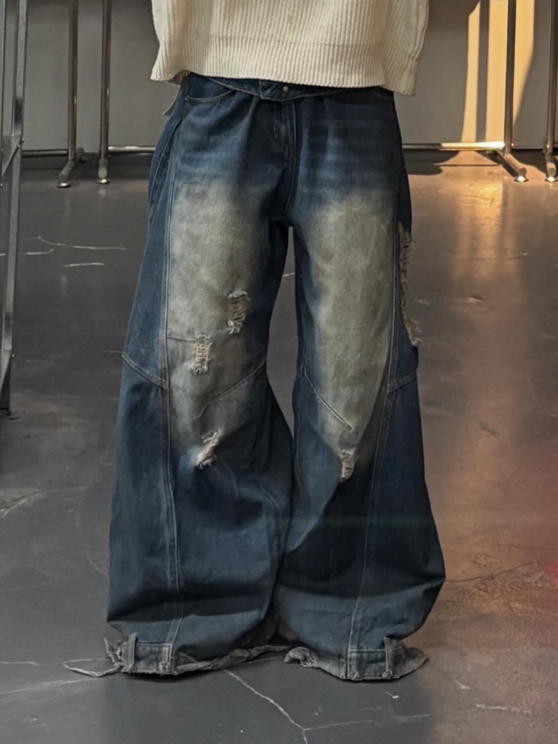 빈티지 데미지 워싱 데님 팬츠 A3465 상품이미지1