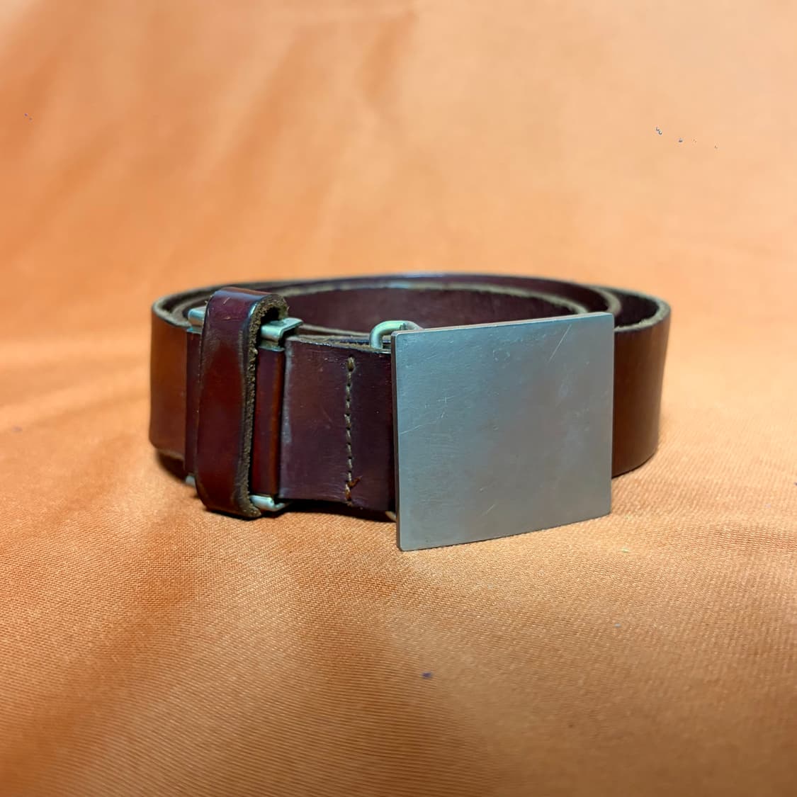 J vim 정사각형 버클 리얼 레더 벨트 상품이미지1