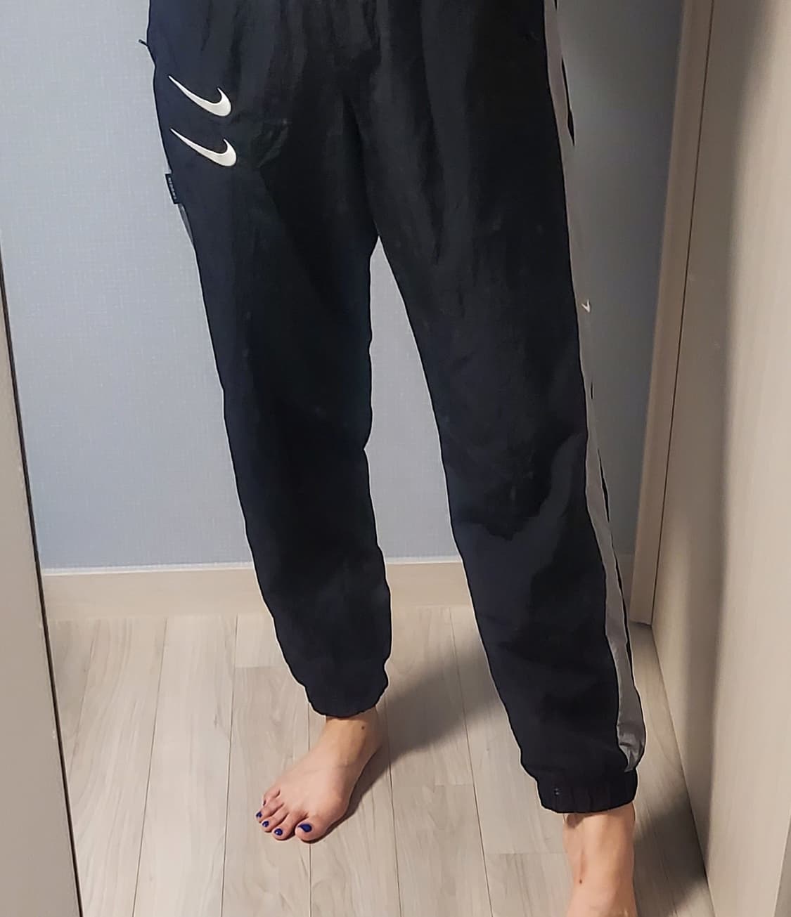 나이키 더블스우시 m나일론 트랙팬츠 블랙 우븐 조거팬츠 상품이미지2