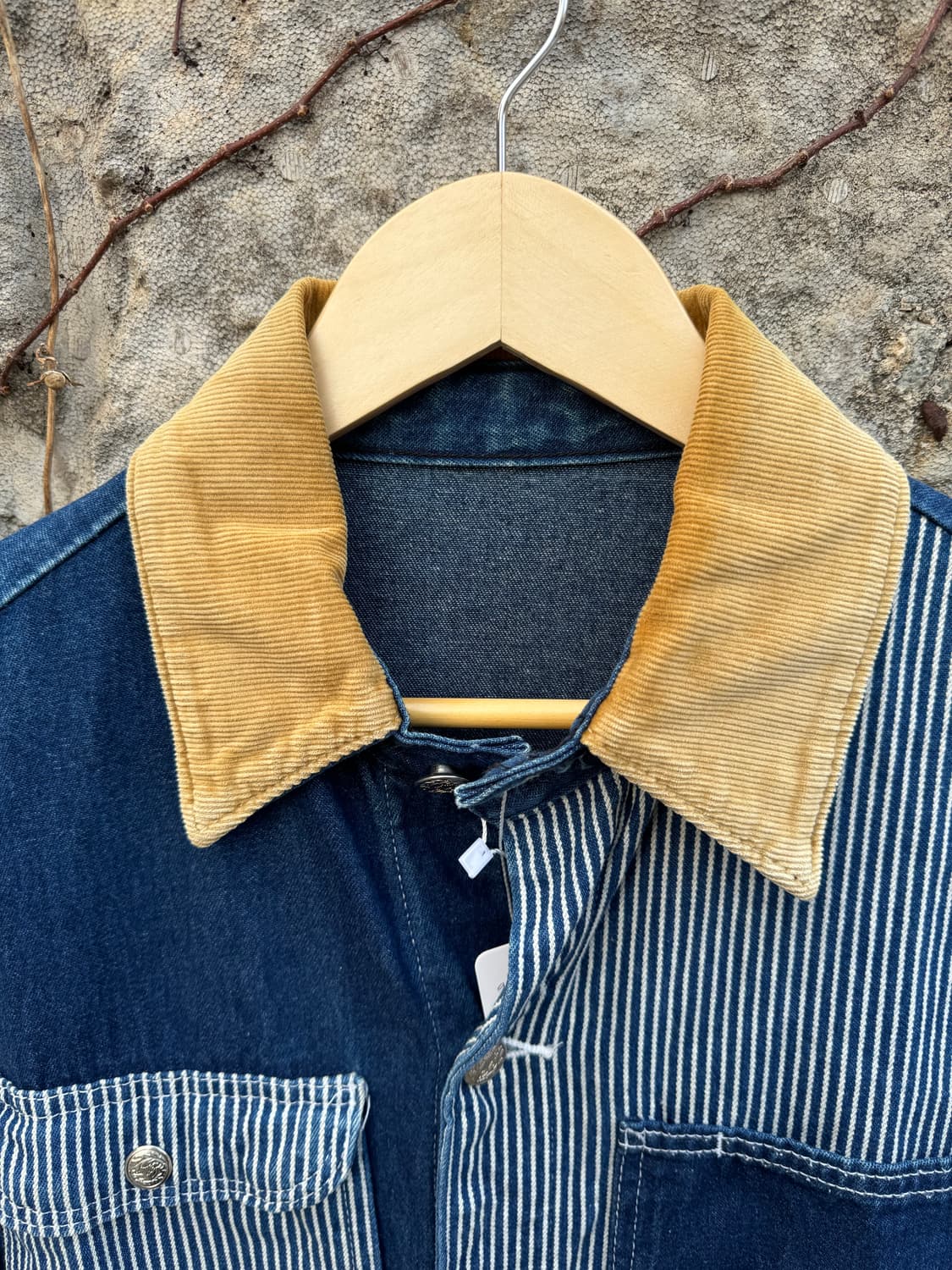 90s 포인터 히코리 대님 코듀로이 카라 데님 초어 워크 자켓 상품이미지6