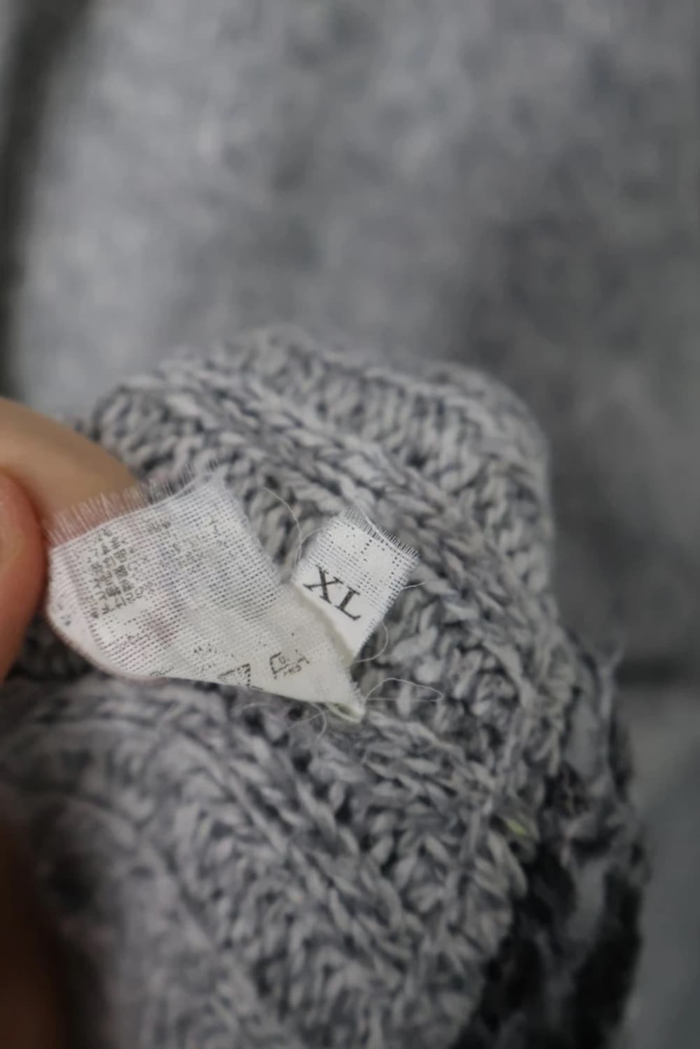 Gray Knit Zip-Up Hoodie Jacket 상품이미지3