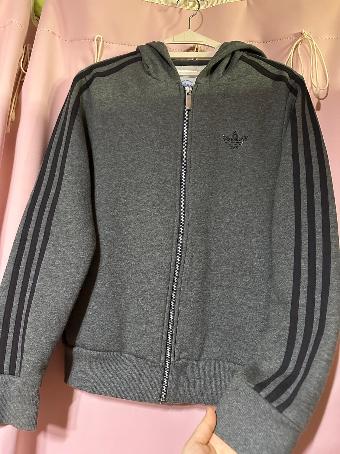 아디다스 후드집업 아디다스 파이어버드 큐빅 집업 삼선 대장 불꽃 후드집업 상품이미지2