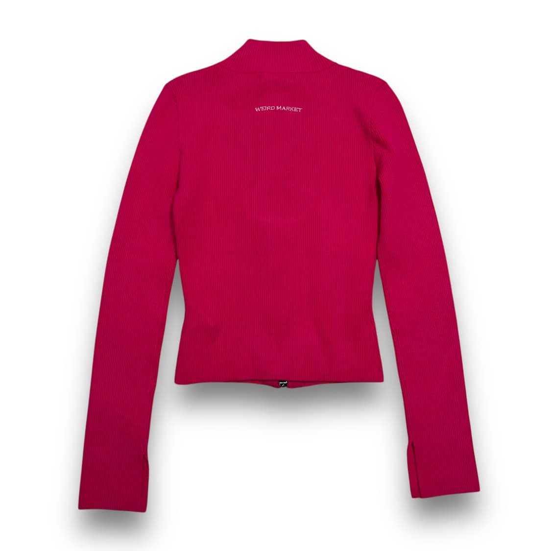 위어드 마켓 미드 엠블럼 슬림 핑크 니트 슬리브리스 상품이미지3