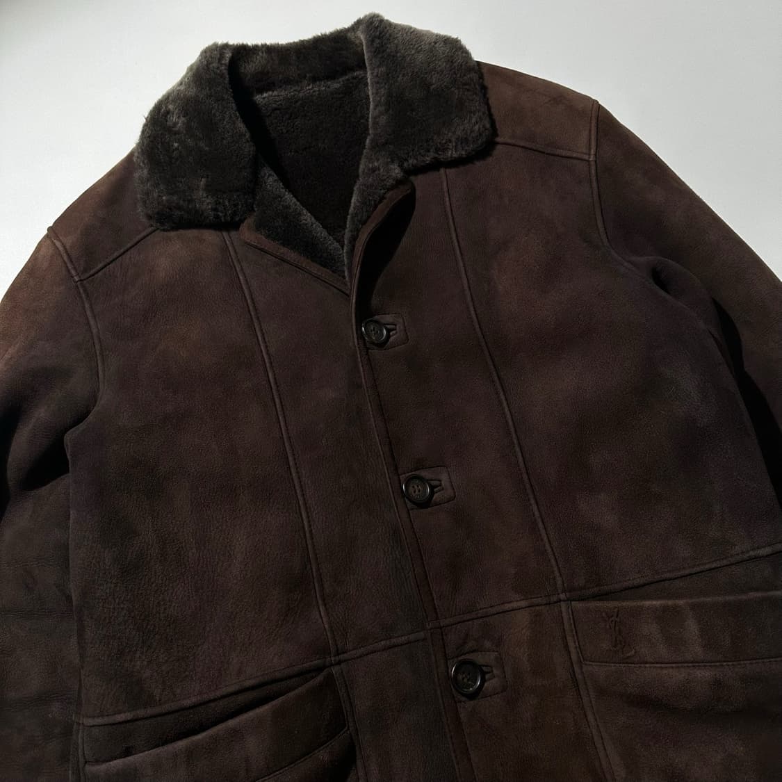 입생로랑 램스킹 시어링 싱글 무스탕 자켓 상품이미지5