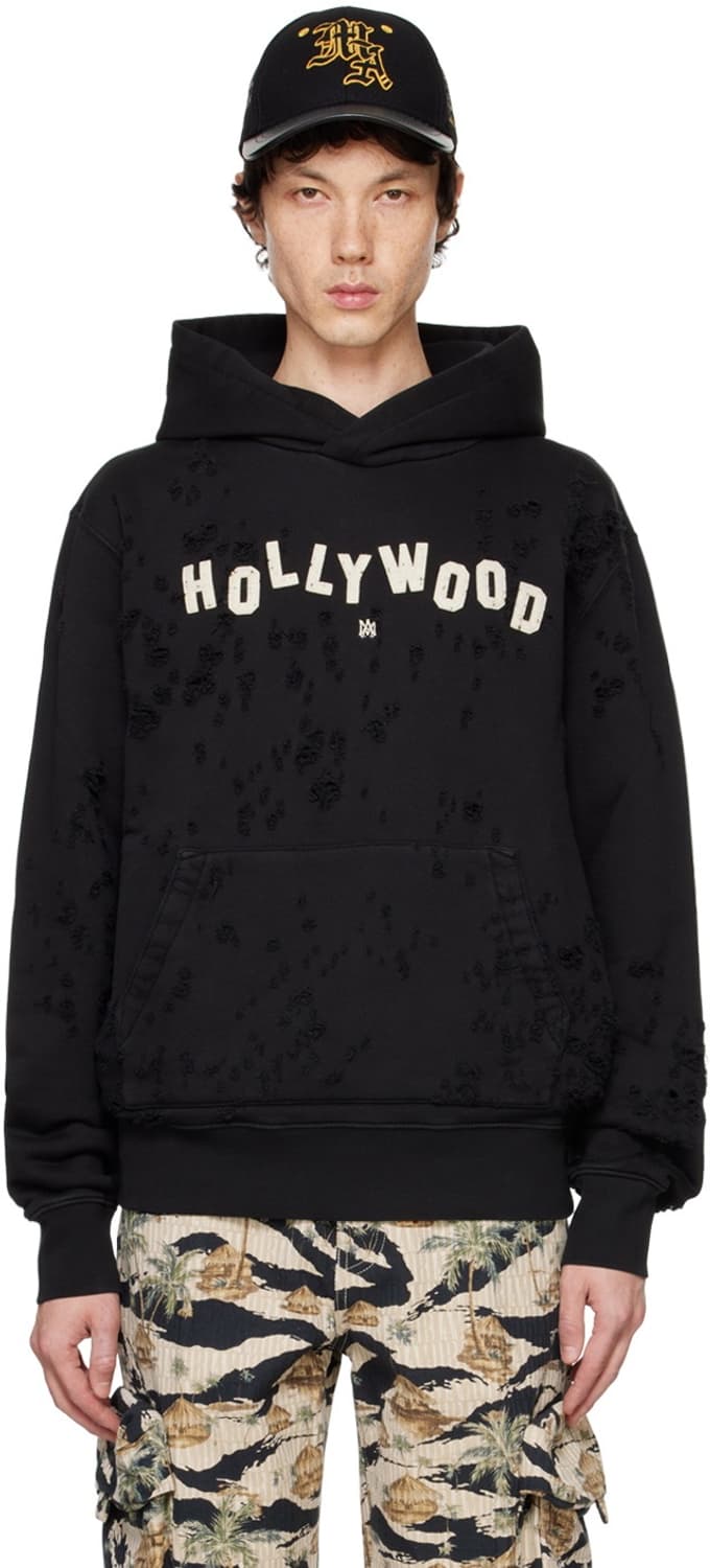 AMIRI Black 'Hollywood' Shotgun Hoodie 상품이미지1