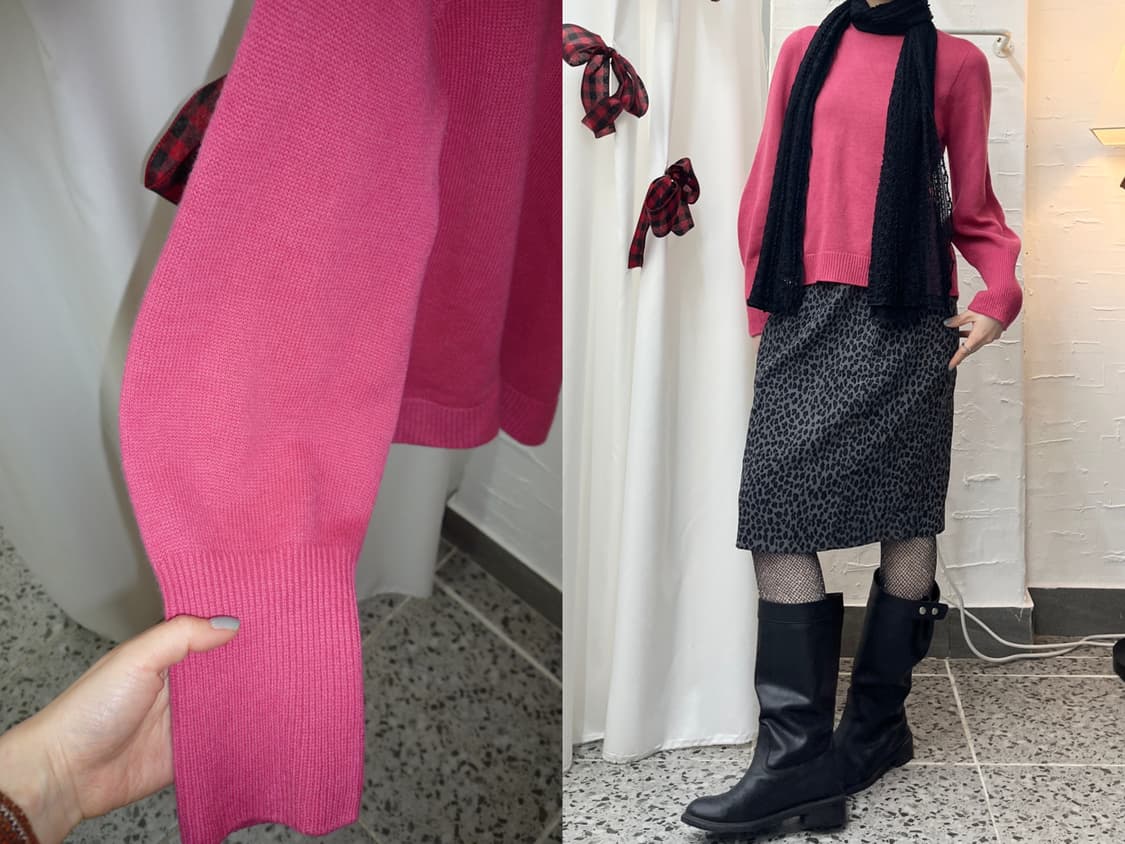 fuchsia puffed knit 상품이미지1
