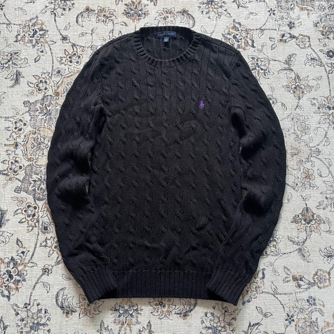 폴로 자수 포니 꽈배기 니트 상품이미지1